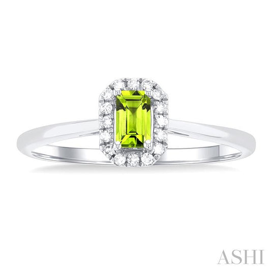 ASHI Emerald Shape Gemstone & Halo Diamond Ring 41279PPTSPEWG-OC