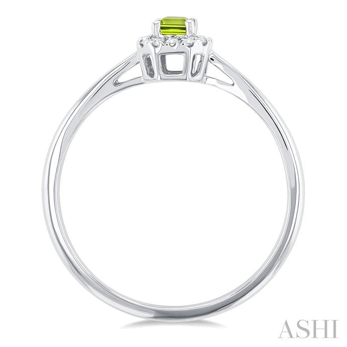 ASHI Emerald Shape Gemstone & Halo Diamond Ring 41279PPTSPEWG-OC