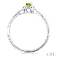 ASHI Emerald Shape Gemstone & Halo Diamond Ring 41279PPTSPEWG-OC