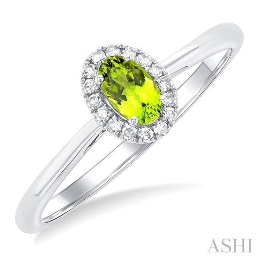 ASHI Oval Shape Gemstone & Halo Diamond Ring 41279PPTSPEWG-OV