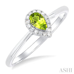 ASHI Pear Shape Gemstone & Halo Diamond Ring 41279PPTSPEWG-PR