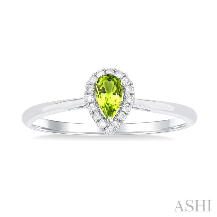 ASHI Pear Shape Gemstone & Halo Diamond Ring 41279PPTSPEWG-PR