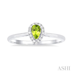 ASHI Pear Shape Gemstone & Halo Diamond Ring 41279PPTSPEWG-PR