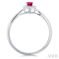 ASHI Oval Shape Gemstone & Halo Diamond Ring 41279PPTSPTWG-OV