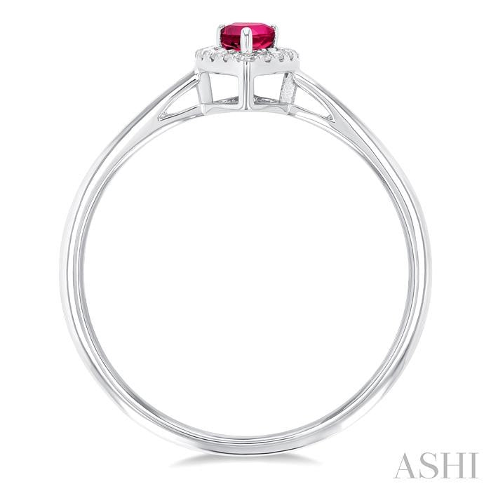 ASHI Pear Shape Gemstone & Halo Diamond Ring 41279PPTSPTWG-PR