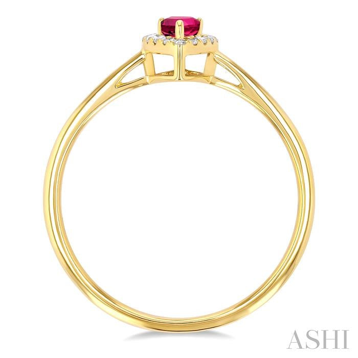 ASHI Pear Shape Gemstone & Halo Diamond Ring 41279PPTSPTYG-PR