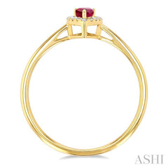 ASHI Pear Shape Gemstone & Halo Diamond Ring 41279PPTSRBYG-PR