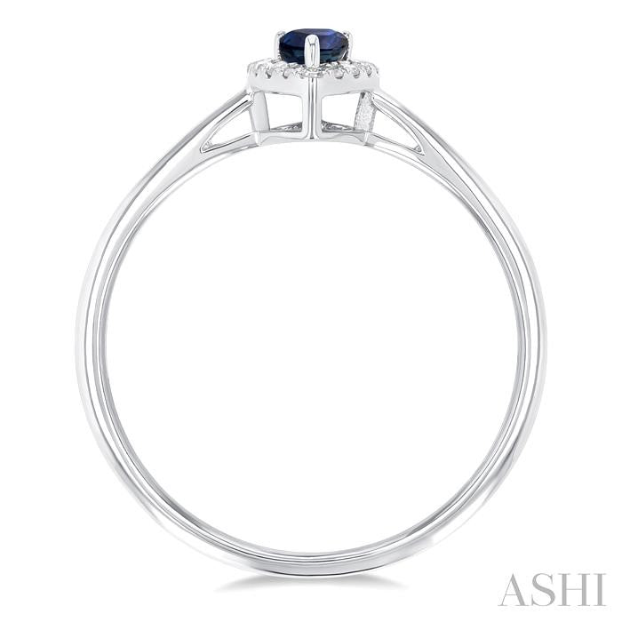 ASHI Pear Shape Gemstone & Halo Diamond Ring 41279PPTSSPWG-PR