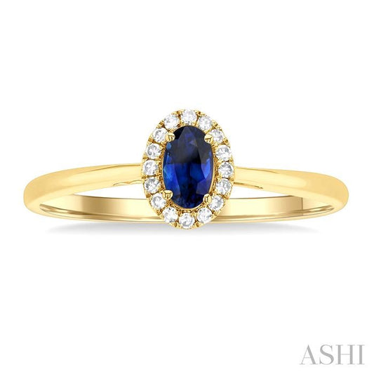 ASHI Oval Shape Gemstone & Halo Diamond Ring 41279PPTSSPYG-OV