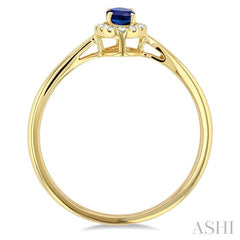 ASHI Oval Shape Gemstone & Halo Diamond Ring 41279PPTSSPYG-OV