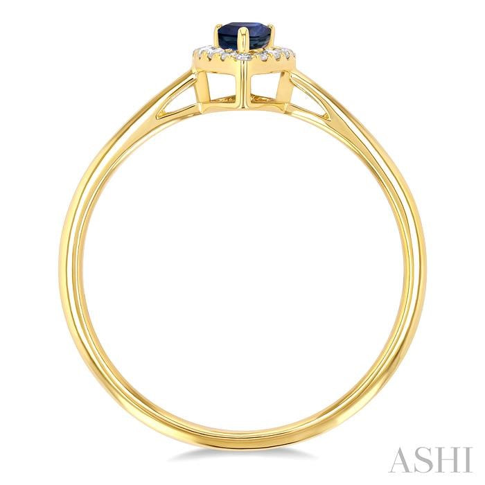 ASHI Pear Shape Gemstone & Halo Diamond Ring 41279PPTSSPYG-PR