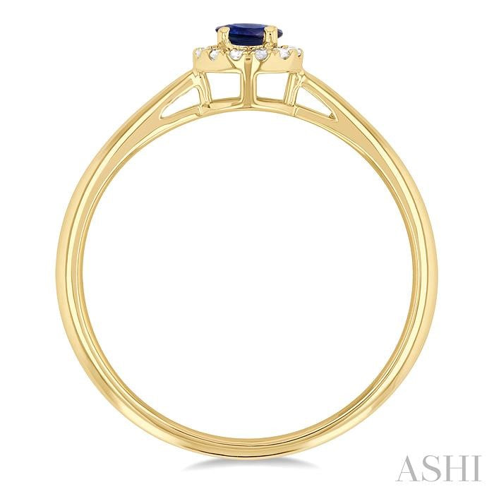 ASHI Round Shape Gemstone & Halo Diamond Ring 41279PPTSSPYG-RD