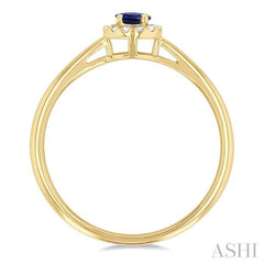 ASHI Round Shape Gemstone & Halo Diamond Ring 41279PPTSSPYG-RD