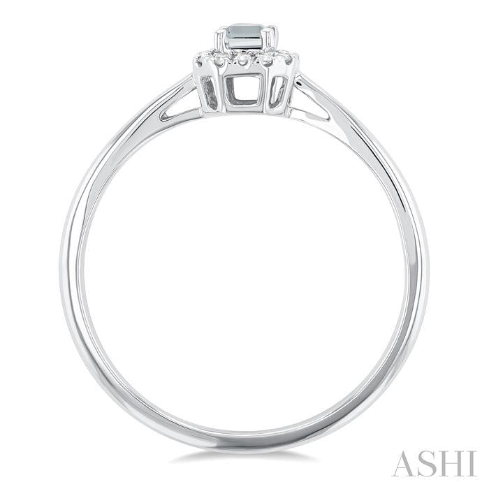 ASHI Emerald Shape Gemstone & Halo Diamond Ring 41279PPTSWTWG-OC