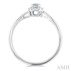 ASHI Emerald Shape Gemstone & Halo Diamond Ring 41279PPTSWTWG-OC