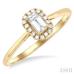 ASHI Emerald Shape Gemstone & Halo Diamond Ring 41279PPTSWTYG-OC