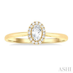 ASHI Oval Shape Gemstone & Halo Diamond Ring 41279PPTSWTYG-OV