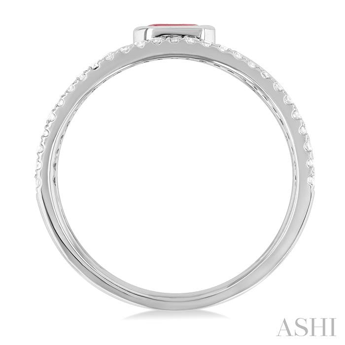 ASHI Emerald Shape East-West Gemstone & Diamond Ring 41286PPTSRBWG