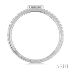 ASHI Emerald Shape East-West Gemstone & Diamond Ring 41286PPTSRBWG