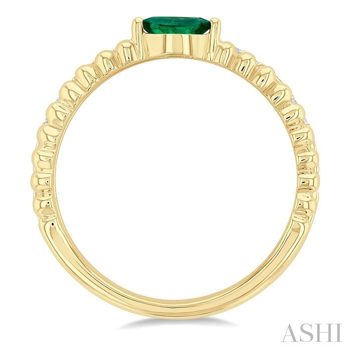 ASHI Bead Marquise Shape East-West Gemstone & Diamond Ring 41297PPTSEMYG-MQ