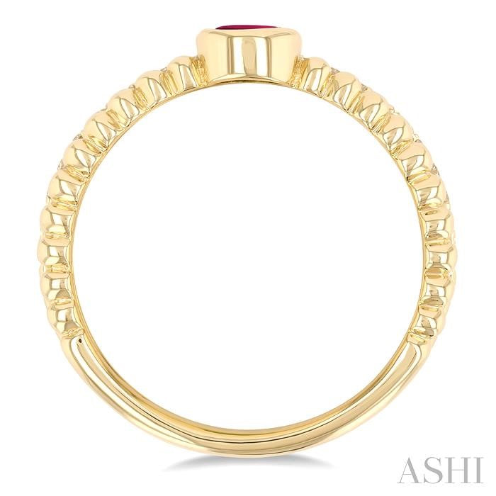 ASHI Bead Oval Shape East-West Gemstone & Diamond Ring 41307PPTSRBYG