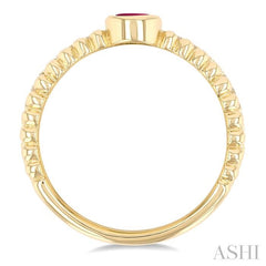 ASHI Bead Oval Shape East-West Gemstone & Diamond Ring 41307PPTSRBYG