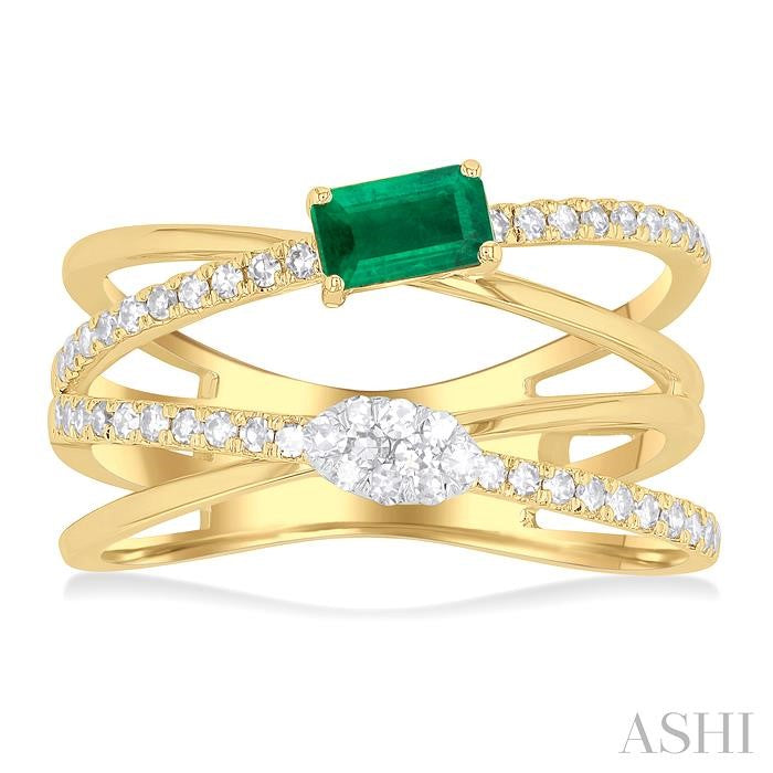 ASHI Criss Cross Gemstone & Lovebright Diamond Fashion Ring 41316PPTSEMYW