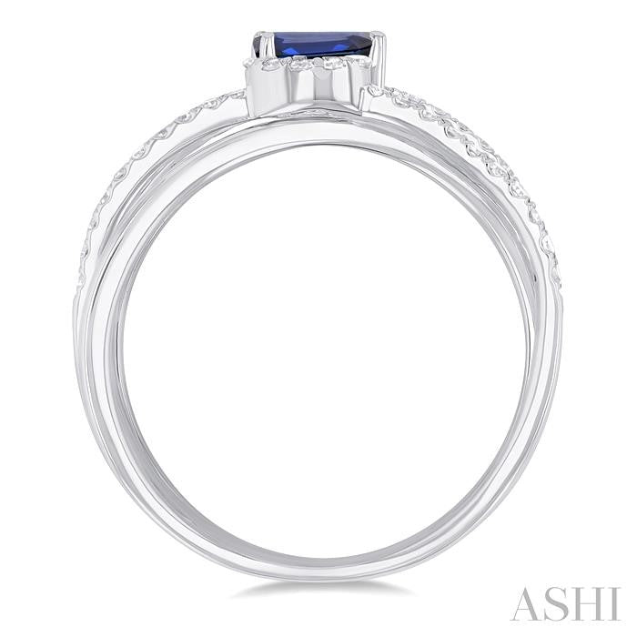 ASHI Criss Cross Gemstone & Lovebright Diamond Fashion Ring 41316PPTSSPWG