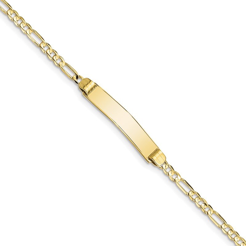 Quality Gold 10k Figaro Link ID Bracelet 10FG80ID