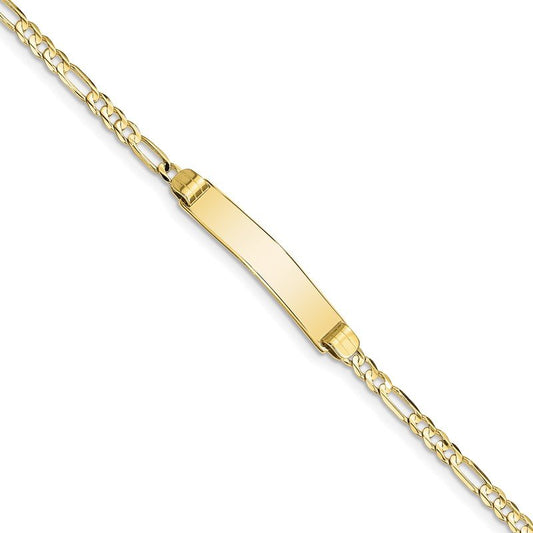 Quality Gold 10k Figaro Link ID Bracelet 10FG80ID