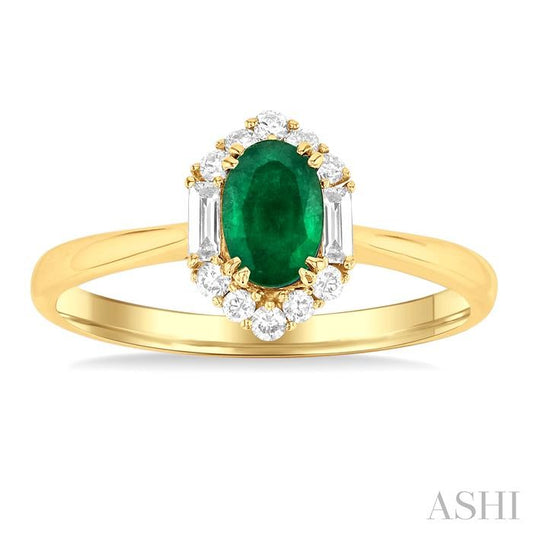 ASHI Oval Shape Gemstone & Halo Diamond Ring 41377PPTGEMYG