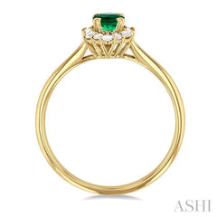 ASHI Oval Shape Gemstone & Halo Diamond Ring 41377PPTGEMYG
