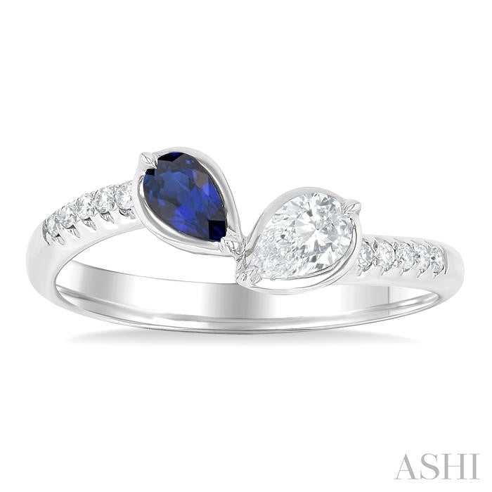 ASHI Toi Et Moi Gemstone & Diamond Fashion Ring 41405PPFGSPWG