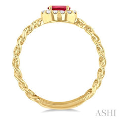 ASHI Oval Shape Curb & Cuban East-West Gemstone & Halo Diamond Ring 41418PPTGRBYG-OV