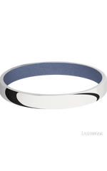 3 mm wide Domed 10K White Gold band featuring a Crushed Orchid sleeve.