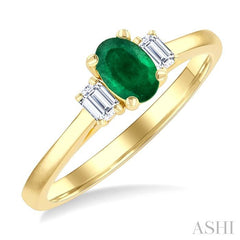 ASHI Oval Shape Gemstone & Diamond Ring 41637PPFGEMYG-OV