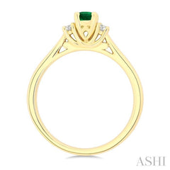 ASHI Oval Shape Gemstone & Diamond Ring 41637PPFGEMYG-OV