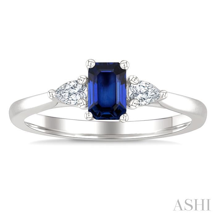 ASHI Emerald Shape Gemstone & Diamond Ring 41647PPFGSPWG-OC