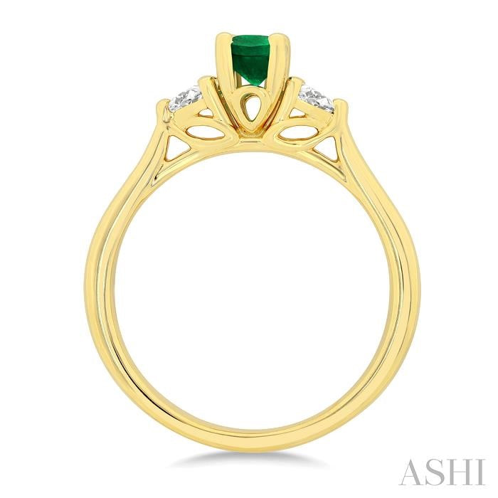 ASHI Oval Shape Gemstone & Diamond Ring 41777PPFGEMYG-OV