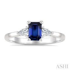 ASHI Emerald Shape Gemstone & Diamond Ring 41777PPFGSPWG-OC