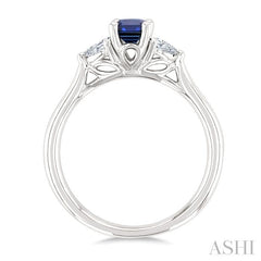 ASHI Emerald Shape Gemstone & Diamond Ring 41777PPFGSPWG-OC