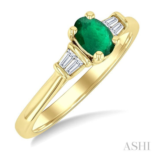 ASHI Oval Shape Gemstone & Diamond Ring 41788PPFGEMYG-OV