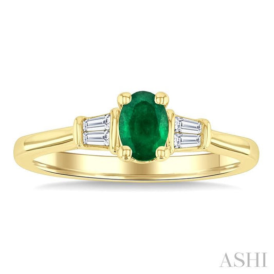 ASHI Oval Shape Gemstone & Diamond Ring 41788PPFGEMYG-OV