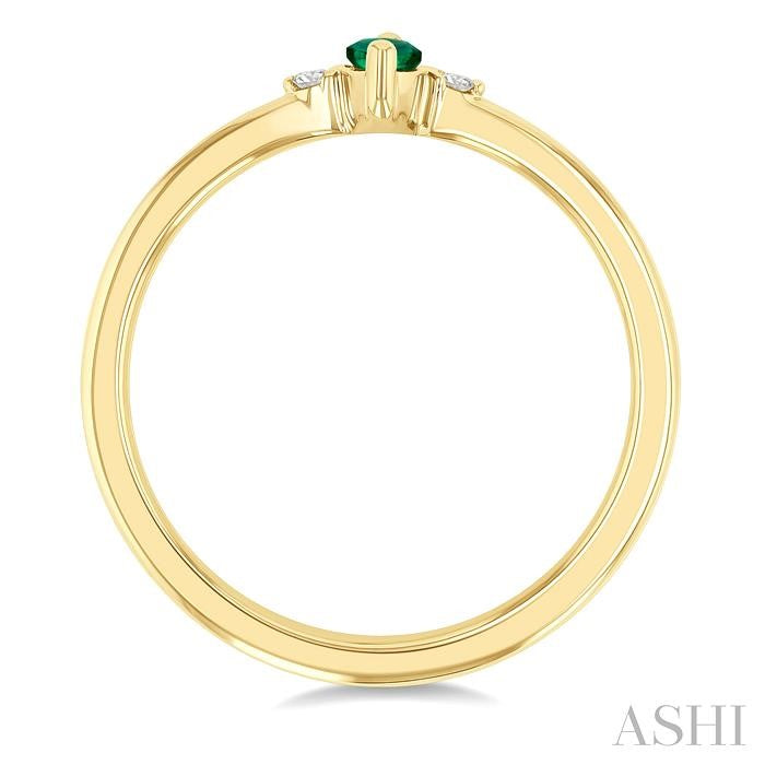 ASHI Marquise Shape Gemstone & Petite Diamond Fashion Ring 41799PPTGEMYG-MQ