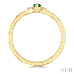ASHI Marquise Shape Gemstone & Petite Diamond Fashion Ring 41799PPTGEMYG-MQ