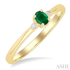 ASHI Oval Shape Gemstone & Petite Diamond Fashion Ring 41799PPTGEMYG-OV