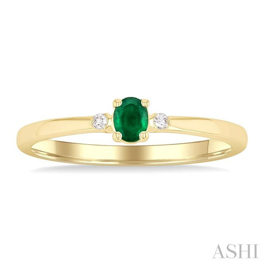 ASHI Oval Shape Gemstone & Petite Diamond Fashion Ring 41799PPTGEMYG-OV