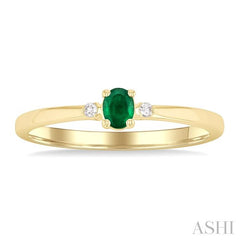 ASHI Oval Shape Gemstone & Petite Diamond Fashion Ring 41799PPTGEMYG-OV