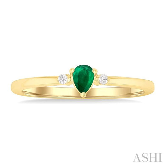 ASHI Pear Shape Gemstone & Petite Diamond Fashion Ring 41799PPTGEMYG-PR