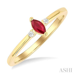 ASHI Marquise Shape Gemstone & Petite Diamond Fashion Ring 41799PPTGRBYG-MQ